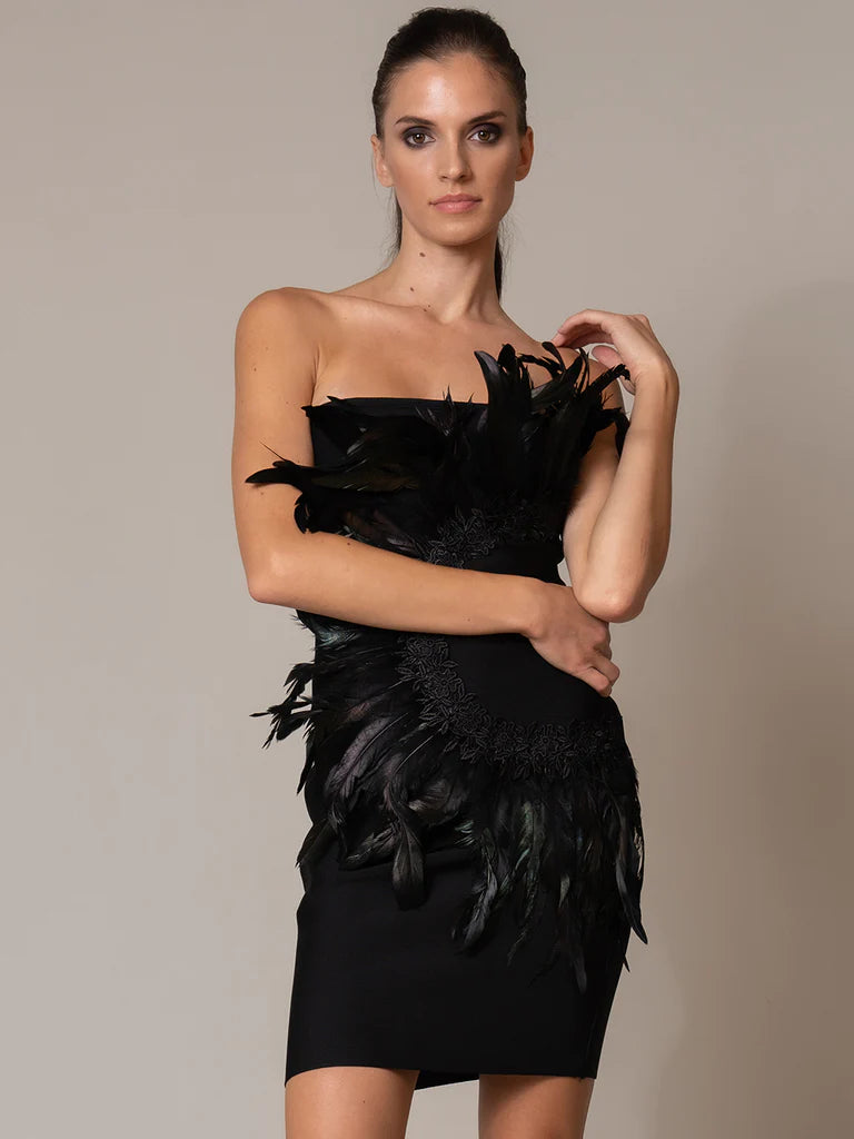 Feather Shani Mini Bandage Length Dress