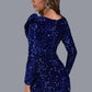 Sequin Abi Long Sleeve Mini Dress