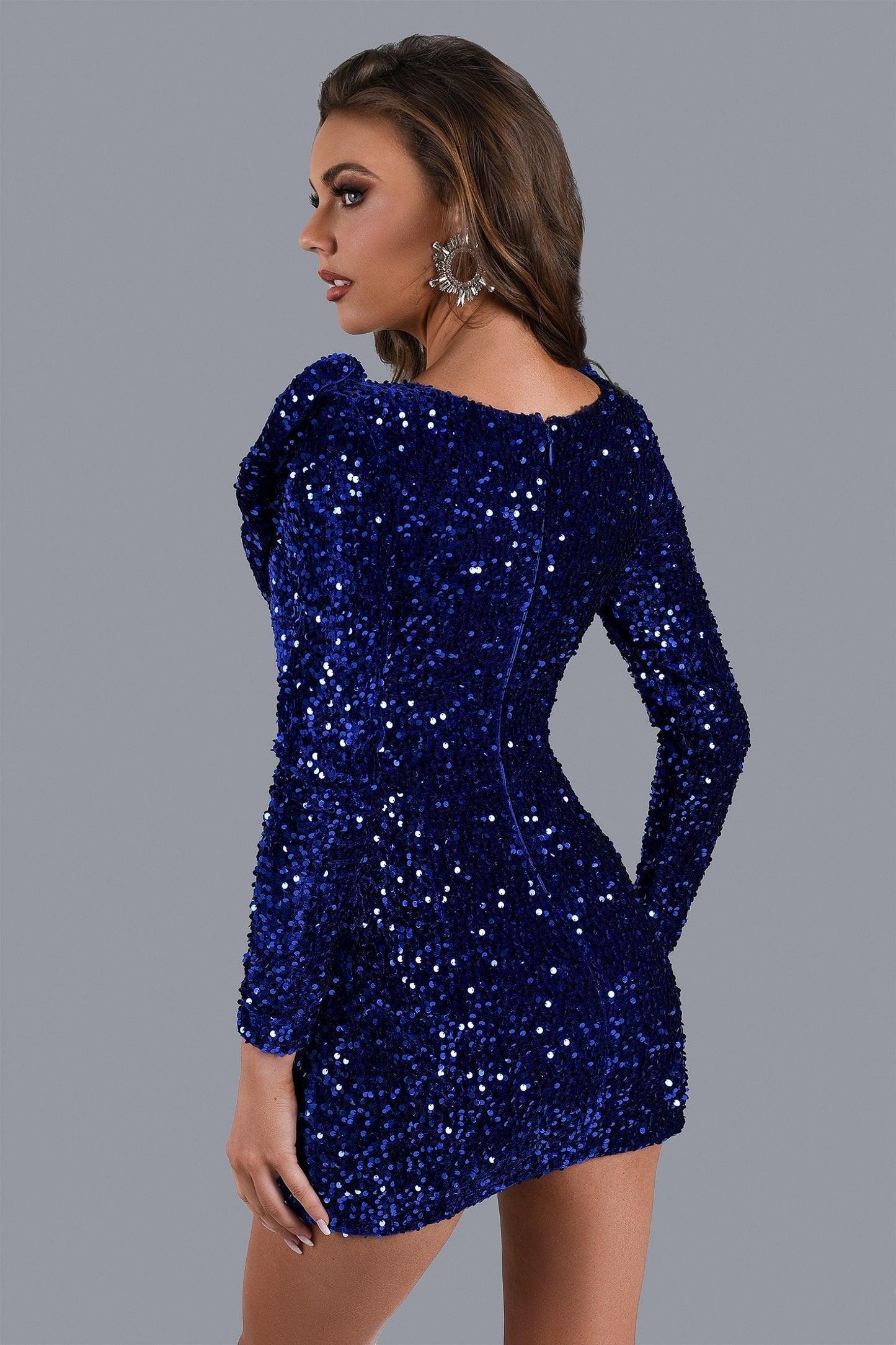 Sequin Abi Long Sleeve Mini Dress