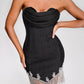 Black Glam Tara Bandage Mini Dress