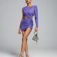 Violet Parsa Silver Rolled Mini Dress