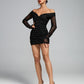 Shiny Mesh Ruched Mini Dress