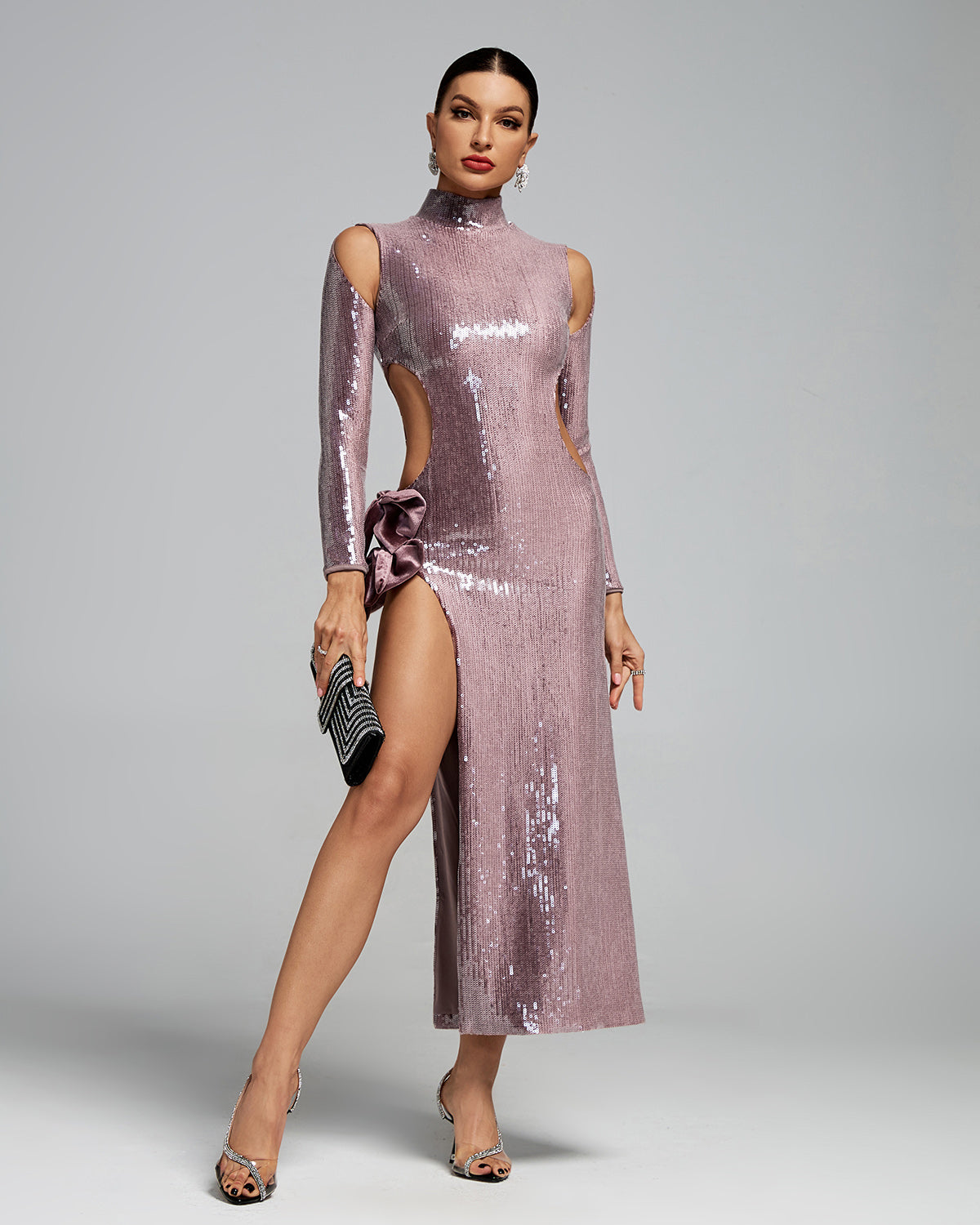 Shinier Cutout Bow Midi Dress