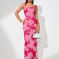 3D Floral Embroidered Knot-Strap Maxi Dress