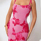 3D Floral Embroidered Knot-Strap Maxi Dress