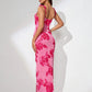 3D Floral Embroidered Knot-Strap Maxi Dress