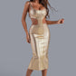 Gold Kiara Midi Bandage Dress