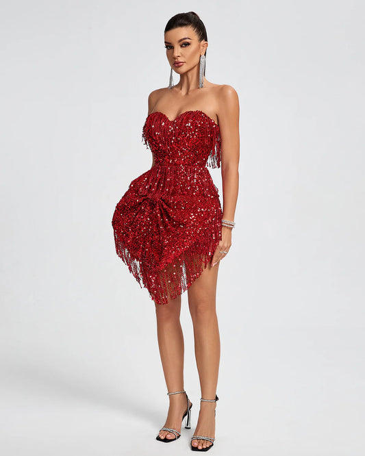 Huge Bowknot Sequined Mini Dress