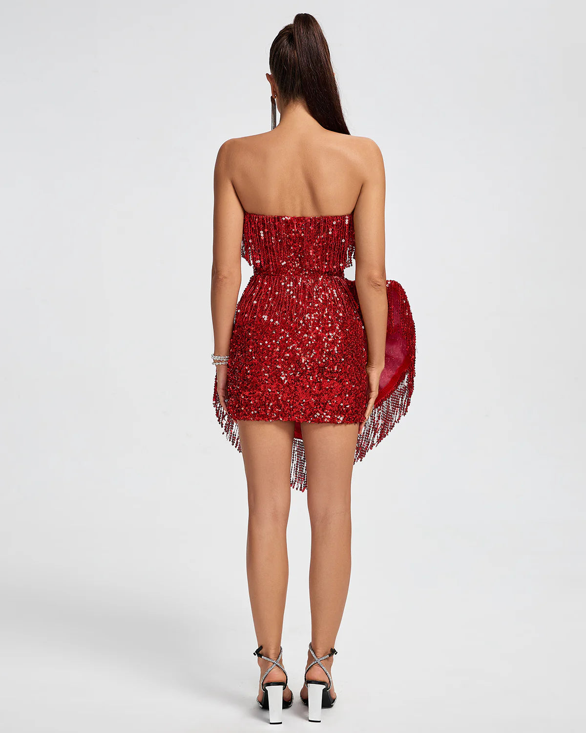 Huge Bowknot Sequined Mini Dress