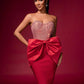 Huge-Bow Sequin Corset Backless Mini Dress