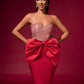Huge-Bow Sequin Corset Backless Mini Dress