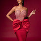 Huge-Bow Sequin Corset Backless Mini Dress