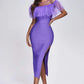 Mandana Bandage Purple Midi Dress