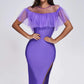 Mandana Bandage Purple Midi Dress