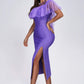 Mandana Bandage Purple Midi Dress