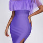 Mandana Bandage Purple Midi Dress