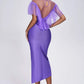 Mandana Bandage Purple Midi Dress