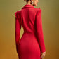 Deep V-Neck Crystal Blazer/Jacket Mini Dress