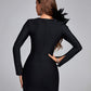 Shah Long Sleeves Feather Mini Bandage Dress