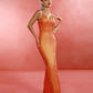 Metallic Orange Bafa Maxi Dress