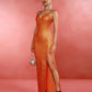 Metallic Orange Bafa Maxi Dress