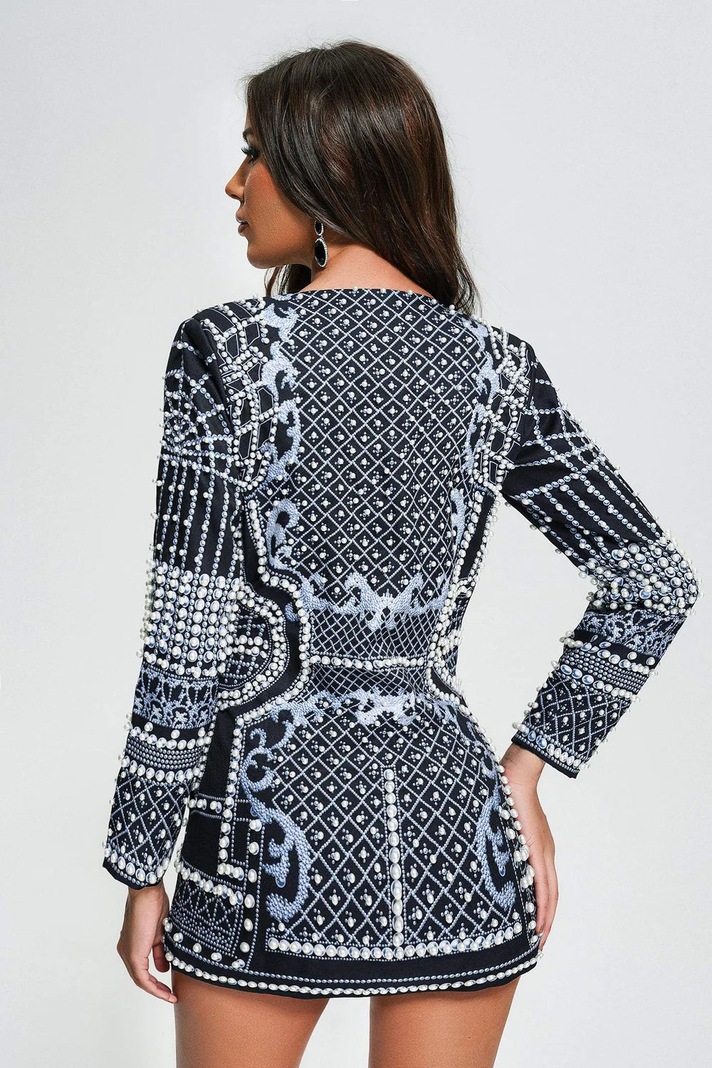 Pearl Dole Beaded Blazer Dress