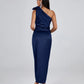 One Shoulder Lipo Bowknot Dress