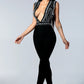 Hand-Beaded Pearl Bodycon Sleeveless Bandage Jumpsuit