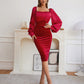 Mandana Midi Velvet Dress