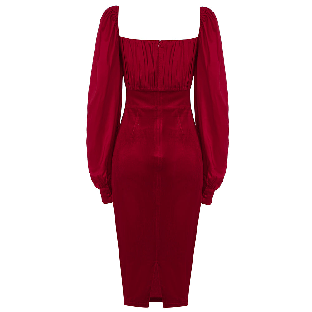 Mandana Midi Velvet Dress