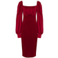 Mandana Midi Velvet Dress