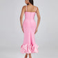 Draped Bottom Flounced Bandage Dress