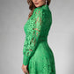 Vintage Green Lace Midi Dress