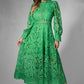 Vintage Green Lace Midi Dress