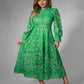 Vintage Green Lace Midi Dress