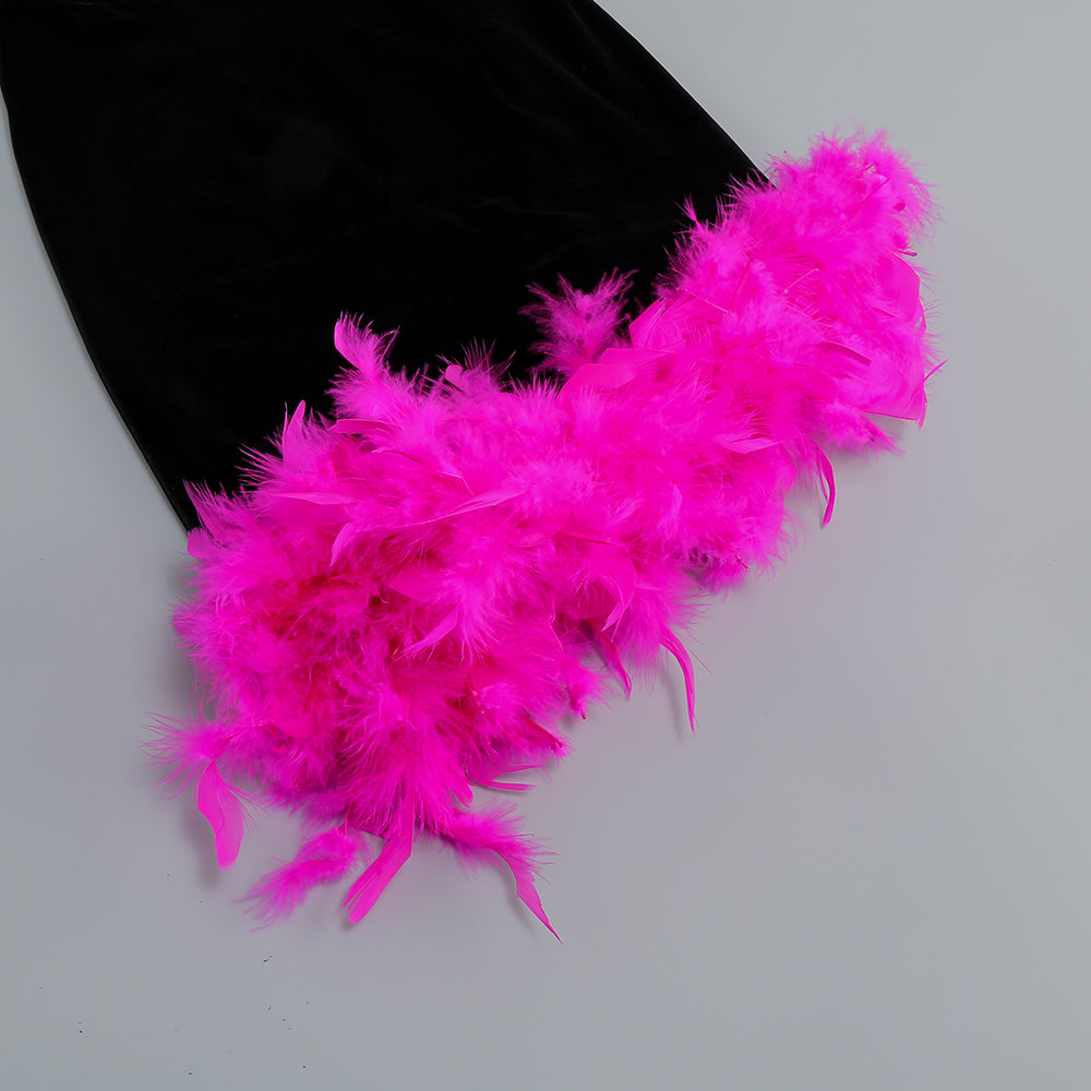 Party Swan Pink Feather Mini Dress