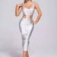 Silver Bandage Kiara Midi Bandage Dress