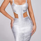 Silver Bandage Kiara Midi Bandage Dress