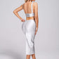 Silver Bandage Kiara Midi Bandage Dress