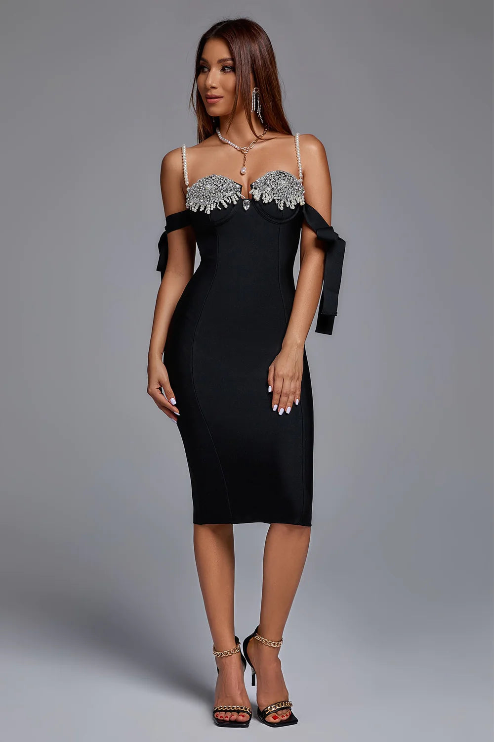 Sally Off Shoulder Midi Dress