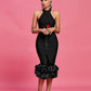 Black Date Me Shali Bandage Midi Dress