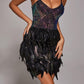 Mini Tala Sequin Feather Dress