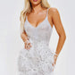 Basina Pearl Sequin Feather Mini Dress