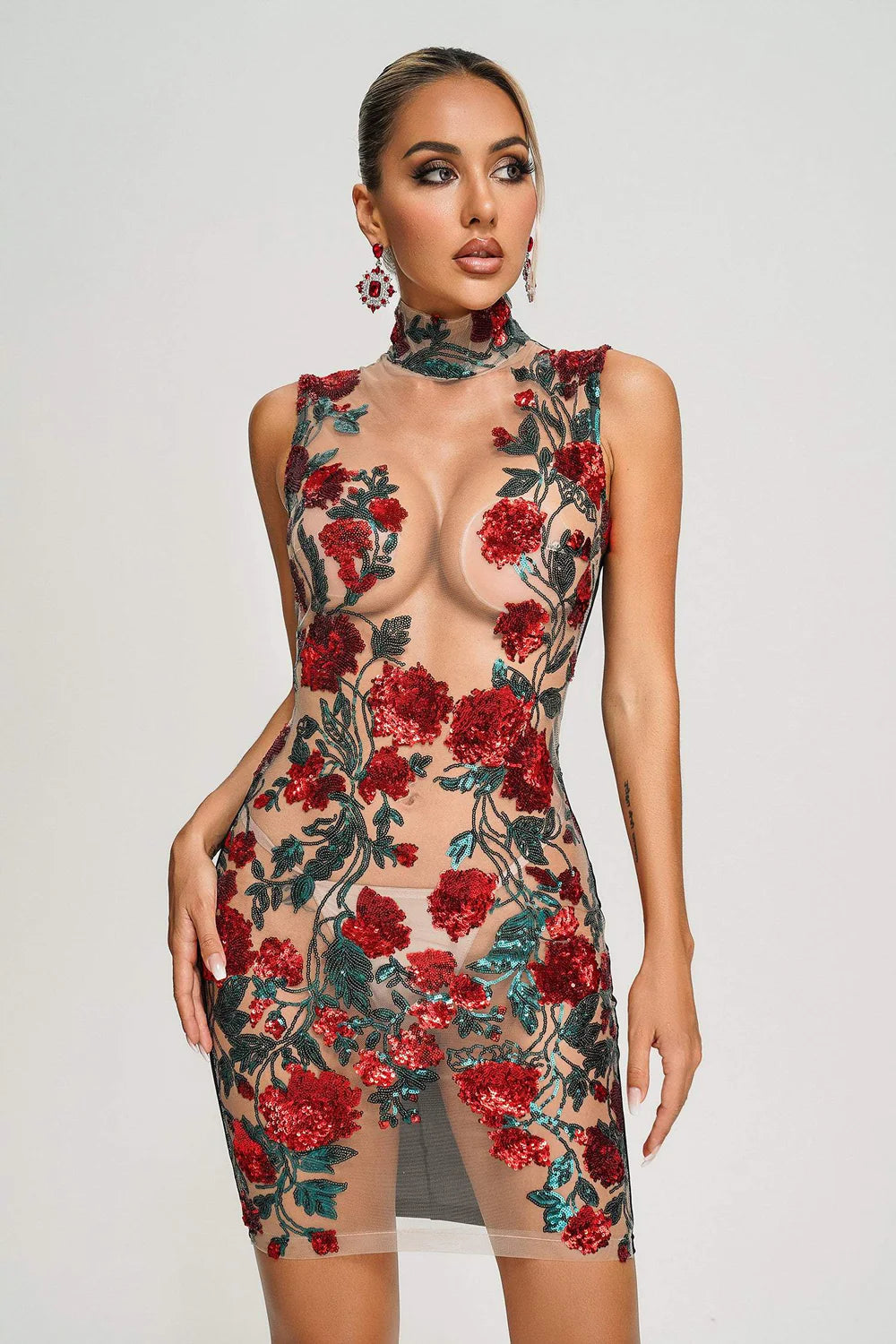 Flower Rose Mini Dress