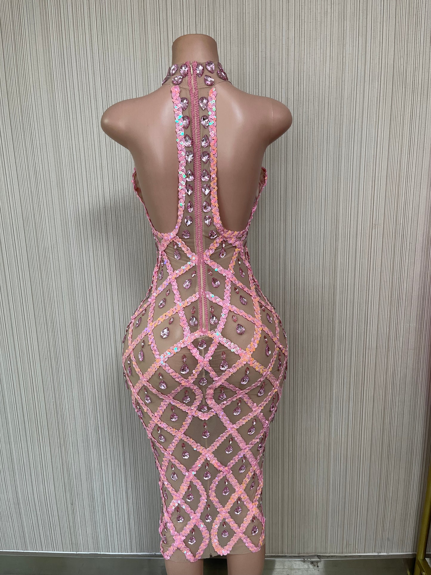 Handmade Crystal Barbie Pink Maxi