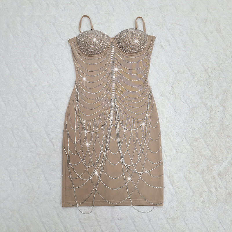 Nude Party Girl Mini Dress