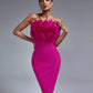 Pink/Purple Elly Bandage Midi Dress
