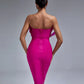 Pink/Purple Elly Bandage Midi Dress
