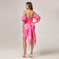 Pink Bow Bandage Mini Dress