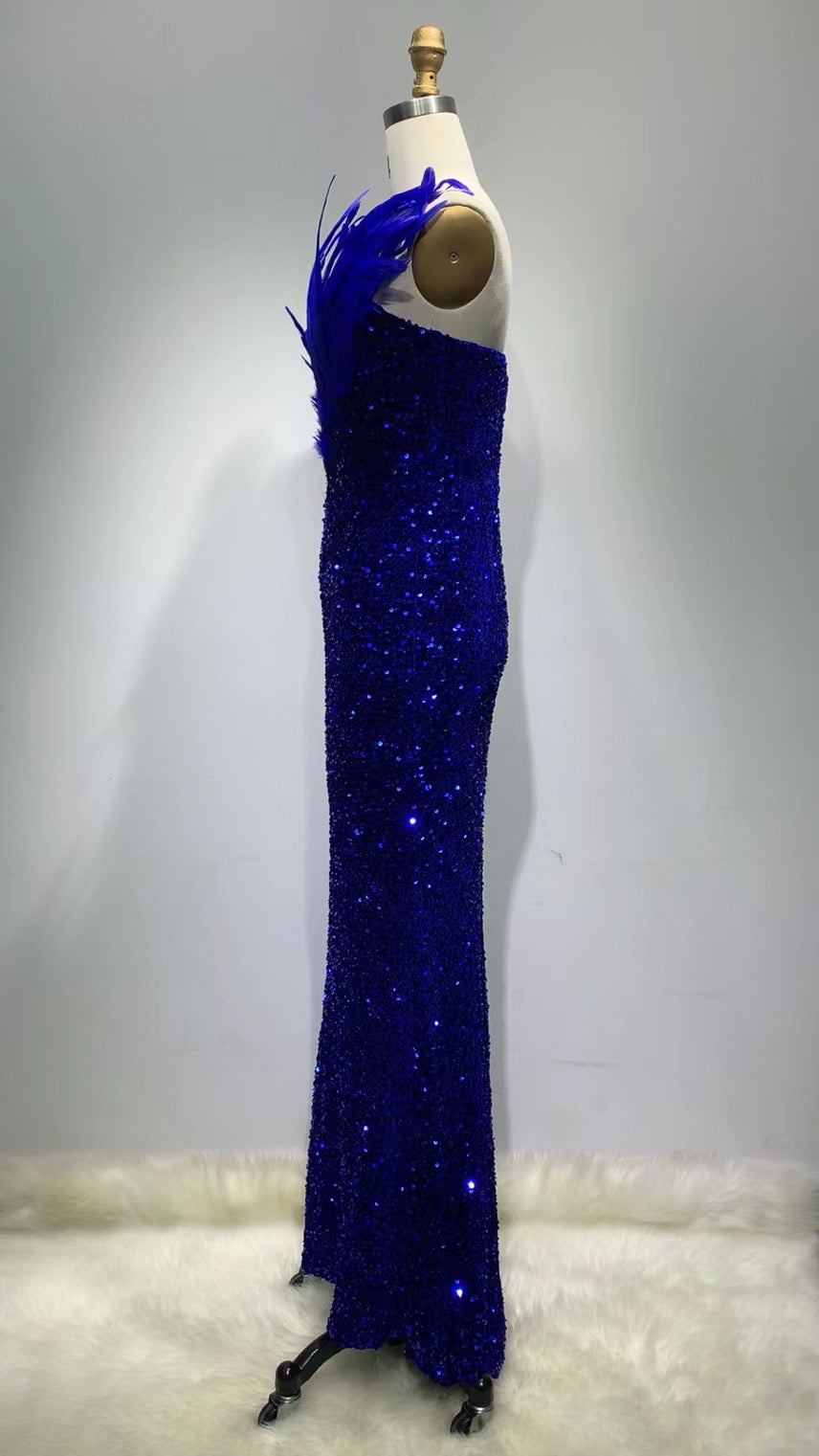 Pre-Order Abi Feather Sequin Maxi SHR5